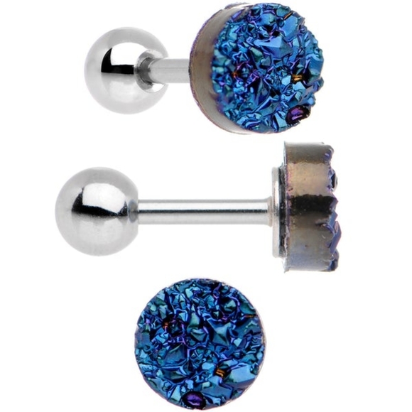 16 Gauge 1/4 Tragus Cartilage Earring Set of 3 - Picture 3 of 8